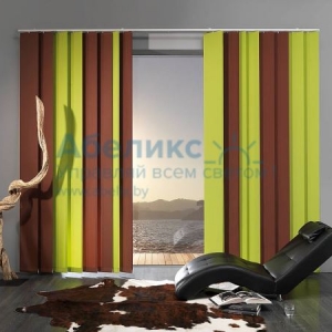 Вертикальные пластиковые жалюзи чередование, размер окон 1170x870